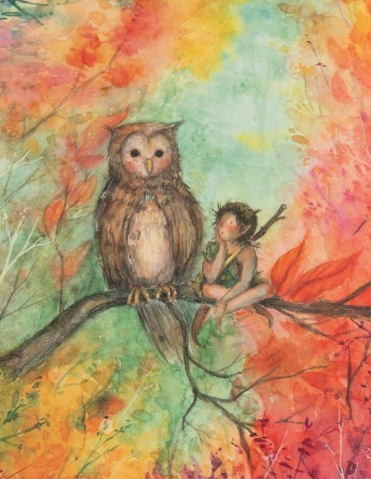 ANSICHTKAART | Herfst uiltje | ANNE ILLUSTRATIES