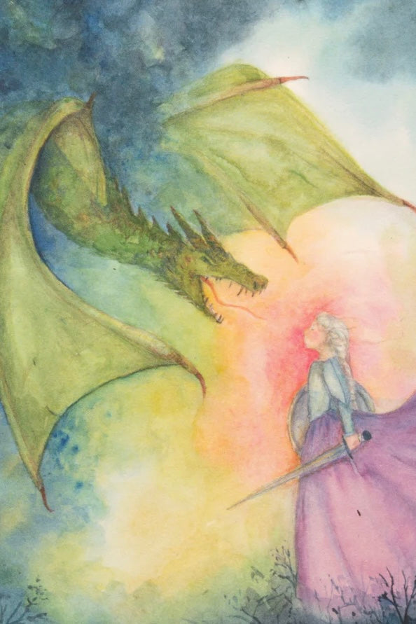 ANSICHTKAART | Drakenstrijd | ANNE ILLUSTRATIES