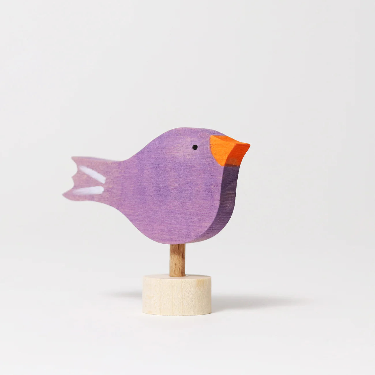 GRIMM’S | Houten jaarring steker | Vogel (paars)