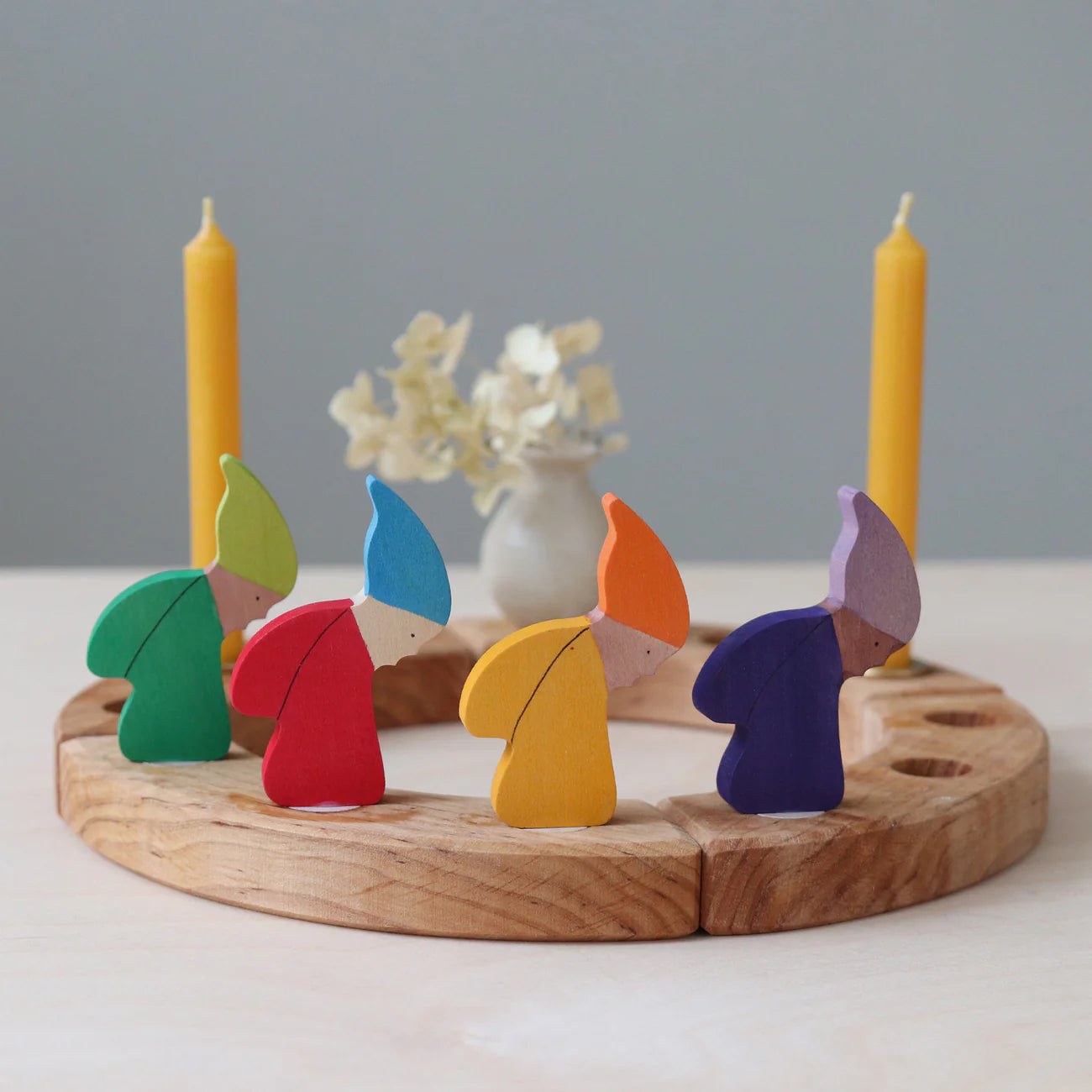 GRIMM’S | Houten jaarring steker | Winter dwerg