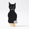 GRIMM’S | Houten jaarring steker | Zwarte kat