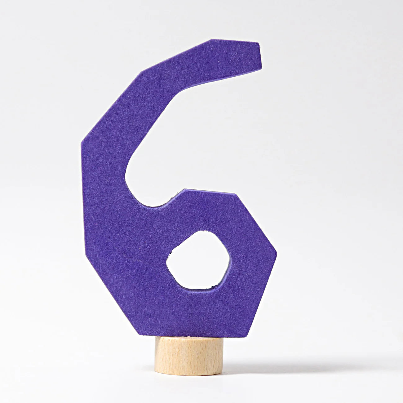GRIMM’S | Houten jaarring steker | Cijfer antroposofisch 6
