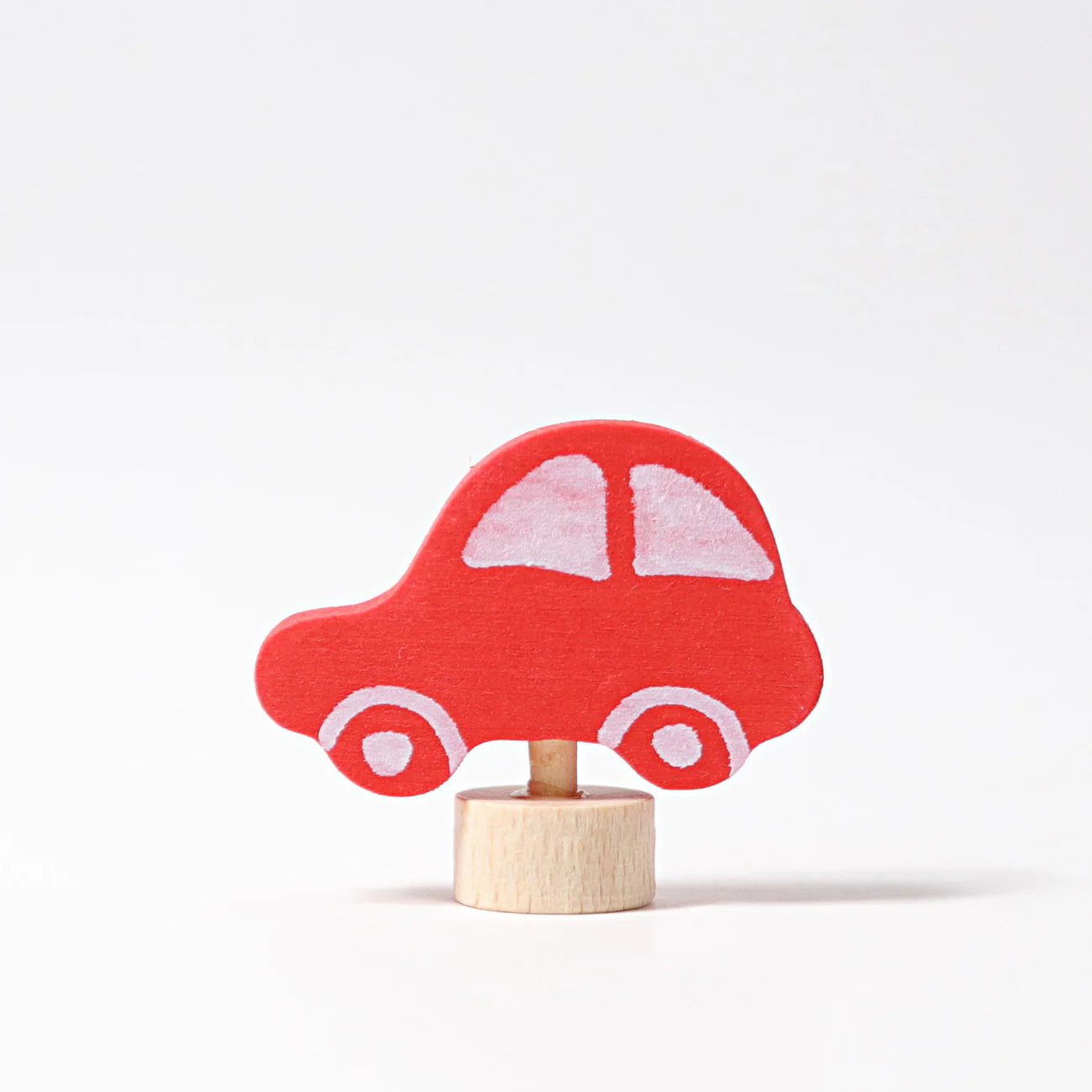 GRIMM’S | Houten jaarring steker | Auto (rood)