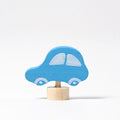 GRIMM’S | Houten jaarring steker | Auto (blauw)