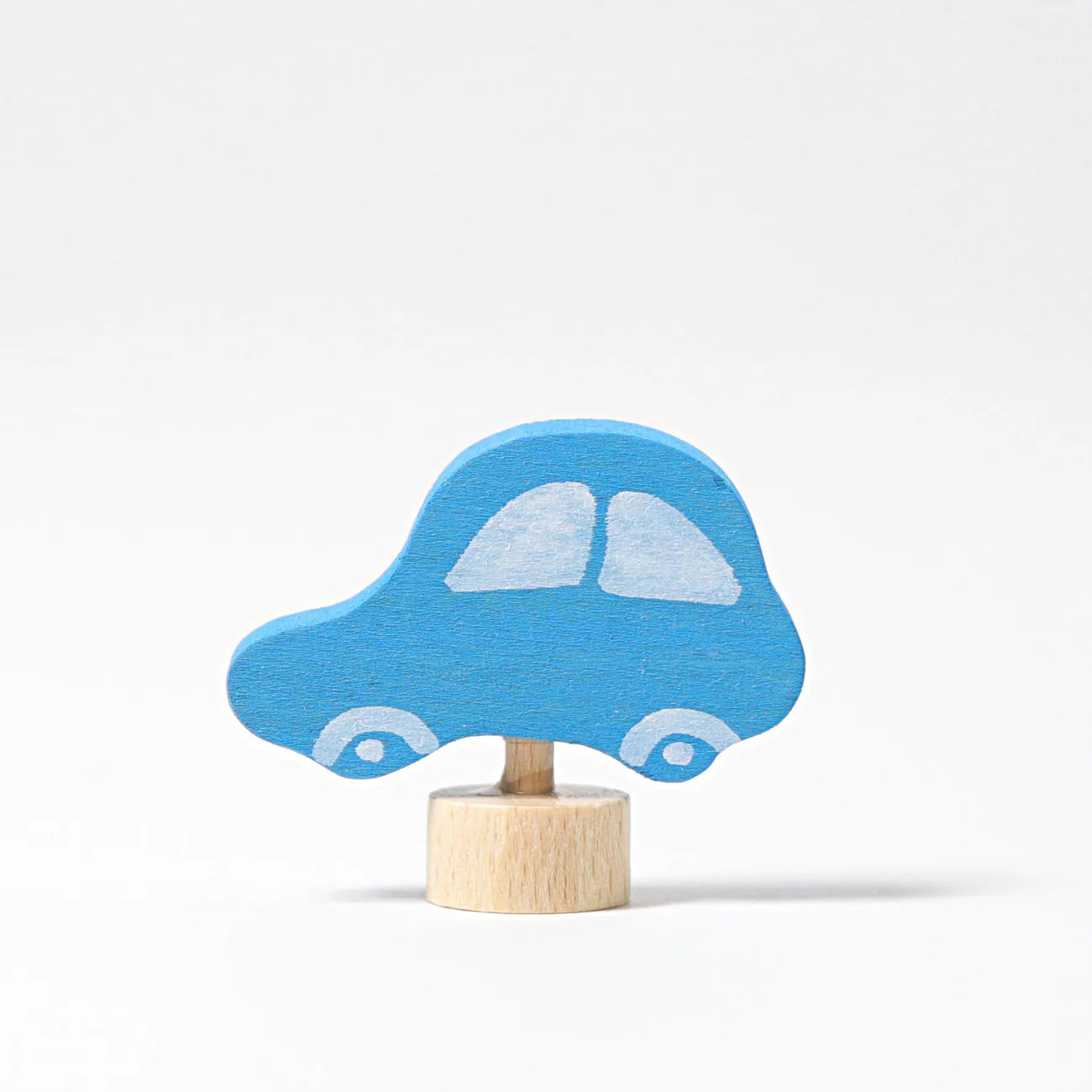 GRIMM’S | Houten jaarring steker | Auto (blauw)