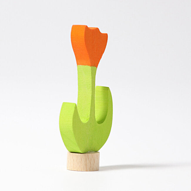 GRIMM’S | Houten jaarring steker | Tulp (oranje)