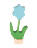 GRIMM’S | Houten jaarring steker | Bloem (blauw)