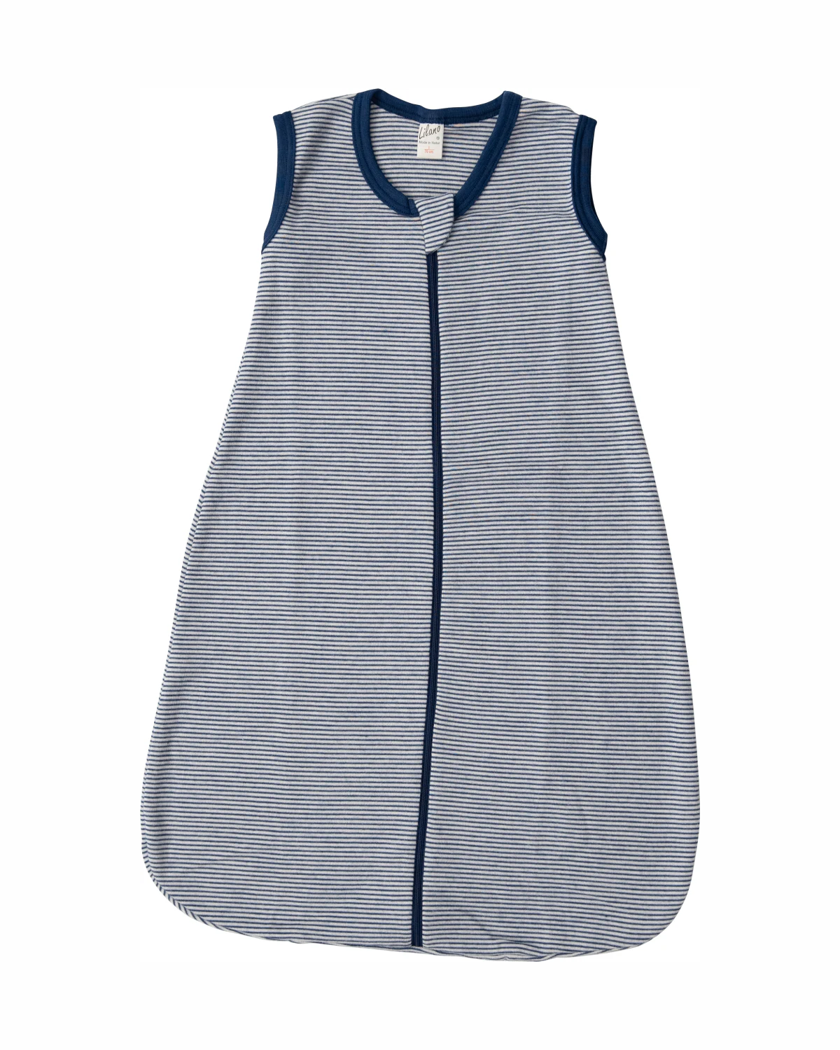LILANO | Slaapzak mouwloos (70% wol, 30% zijde) | Marine striped