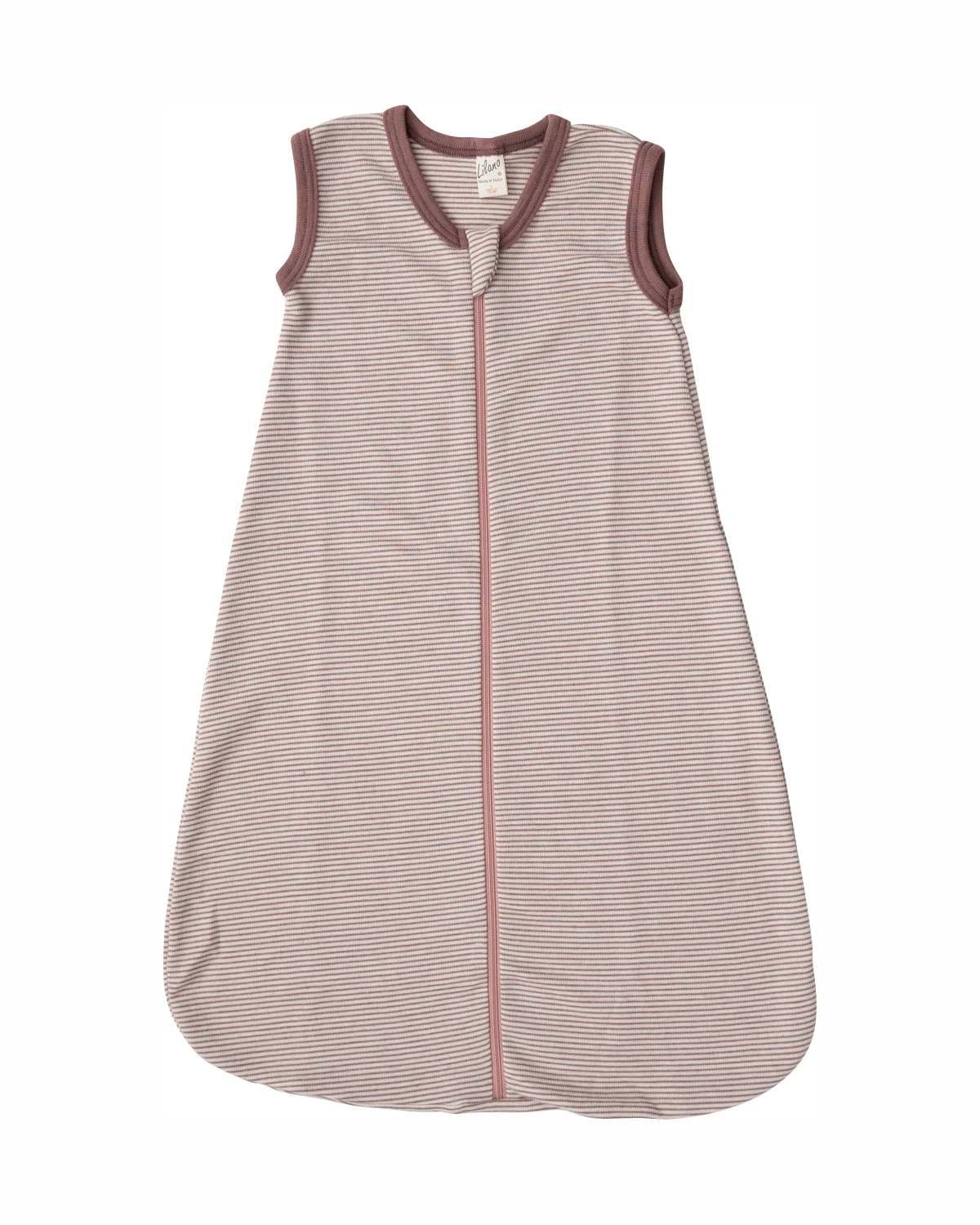 LILANO | Slaapzak mouwloos (70% wol, 30% zijde) | Mauve striped