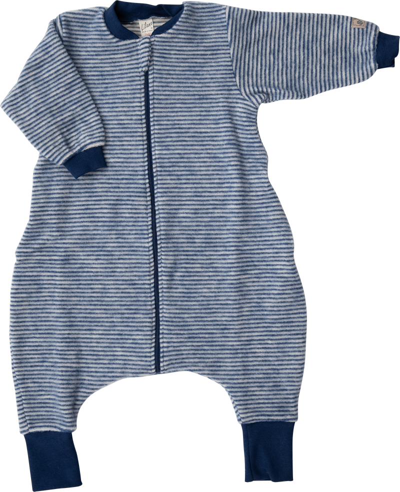 LILANO | Slaapzak wolfleece met voeten | Marine striped