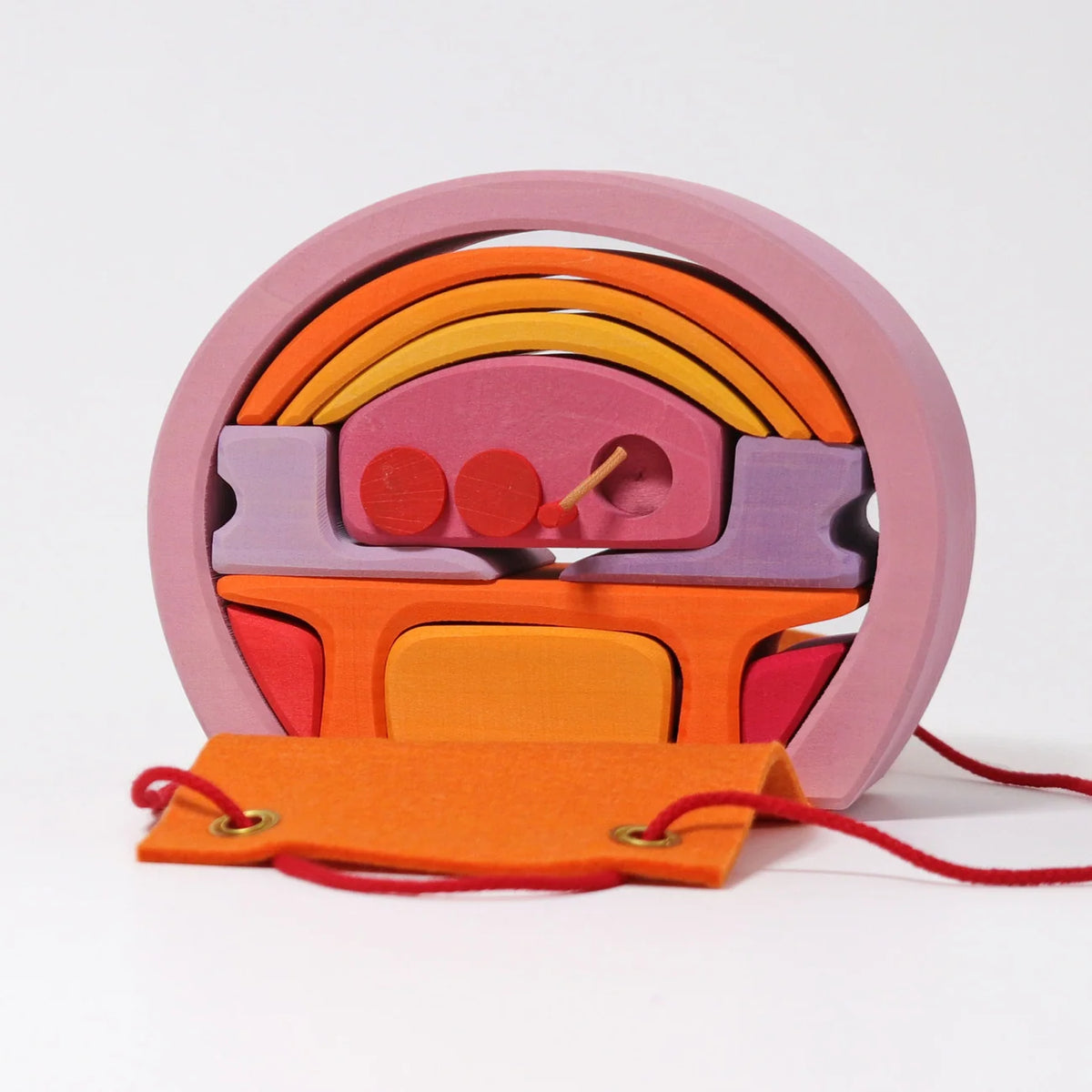 Grimm's | poppenhuis klein, roze-oranje