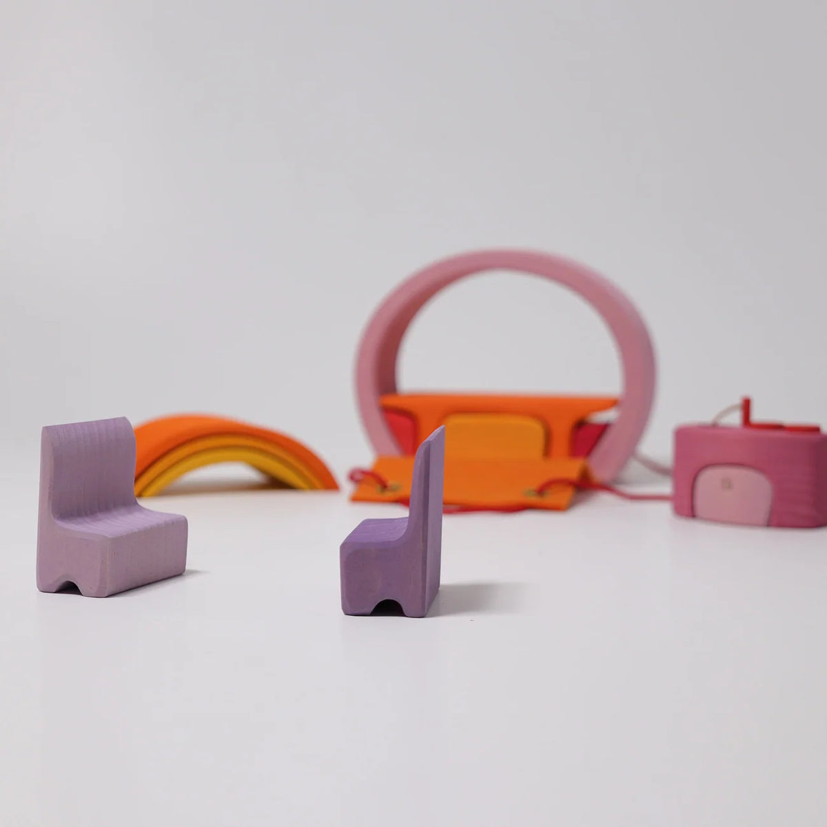 Grimm's | poppenhuis klein, roze-oranje